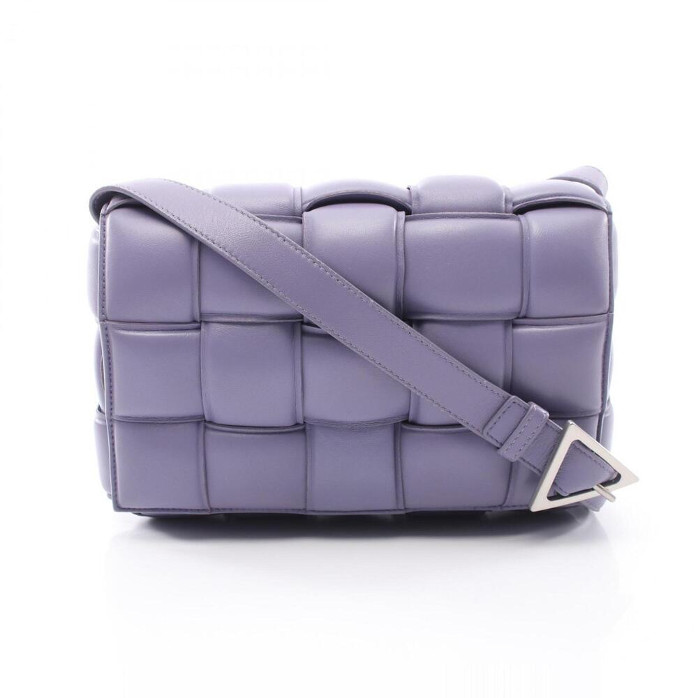 BOTTEGA VENETA Purple Leather Intrecciato Shoulder Bag